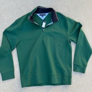 Tommy Hilfiger Men's Forest Green Zip-Up Sweater